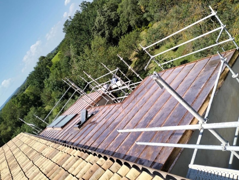 toiture à joint debout en cuivre à Alès dans le gard